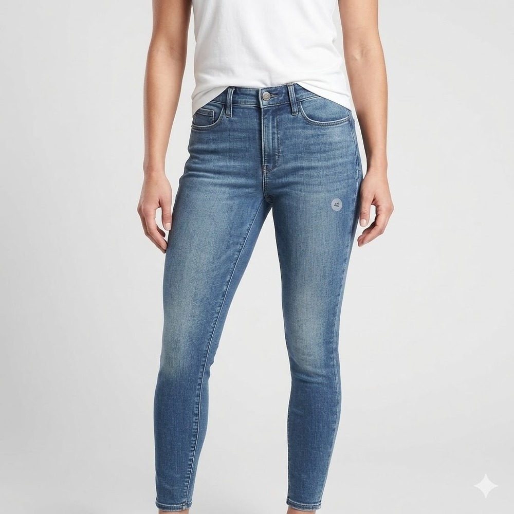 Athleta Sculpttek Skinny‎ Performance Denim Jeans 6 Medium Wash EUC